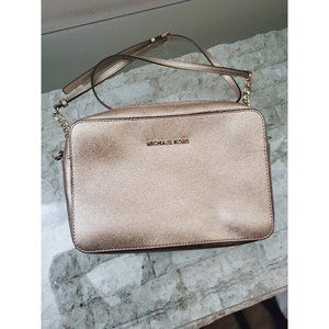 Michael Kors Jet Set Saffiano Gold Shoulder Bag